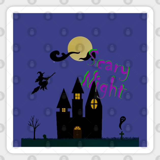 Scary Night Castle Magnet by Night Horror